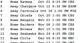 steelers schedule