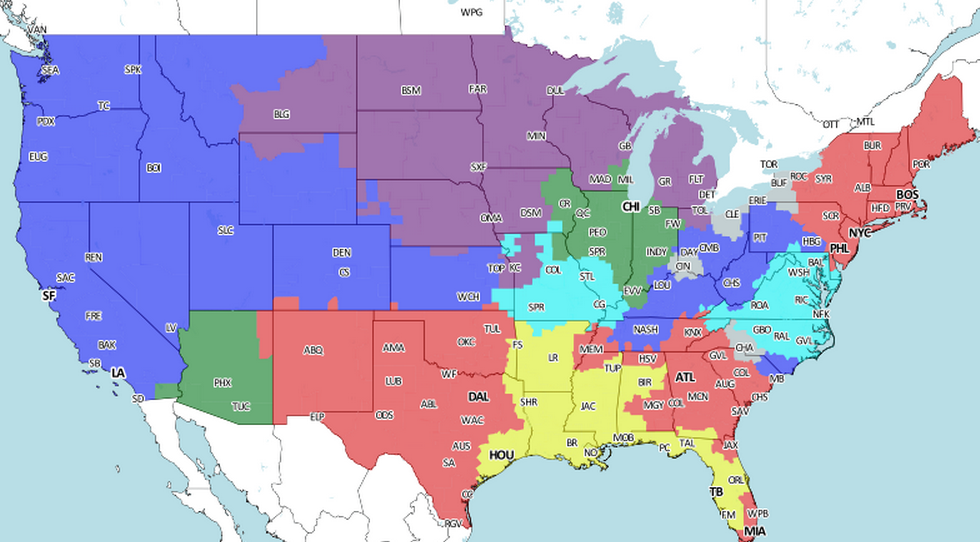 Steelers TV Map