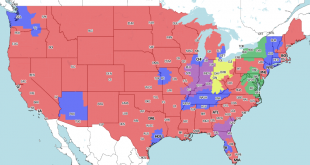 Steelers vs Vikings TV Coverage Map